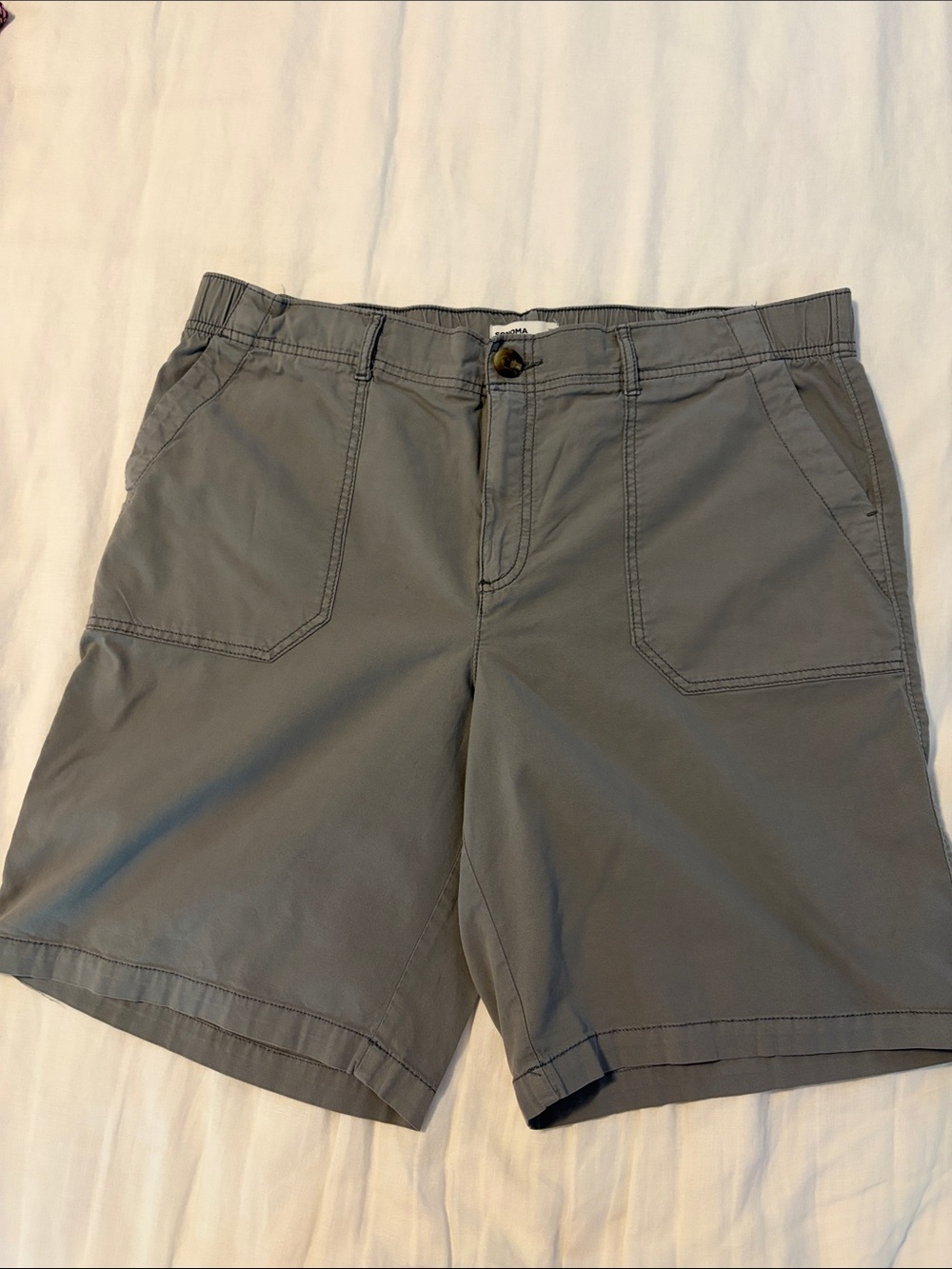 Gray Casual Stretch Shorts